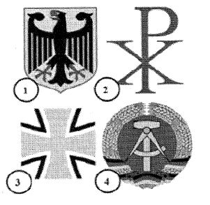 Abbildung zur Aufgabe 209. Welches war das Wappen der Deutschen Demokratischen Republik?